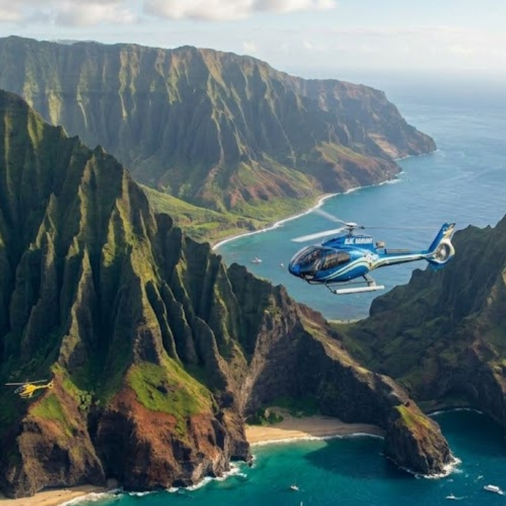 Which Kauai doors-off helicopter tour providers offer private charters for small groups