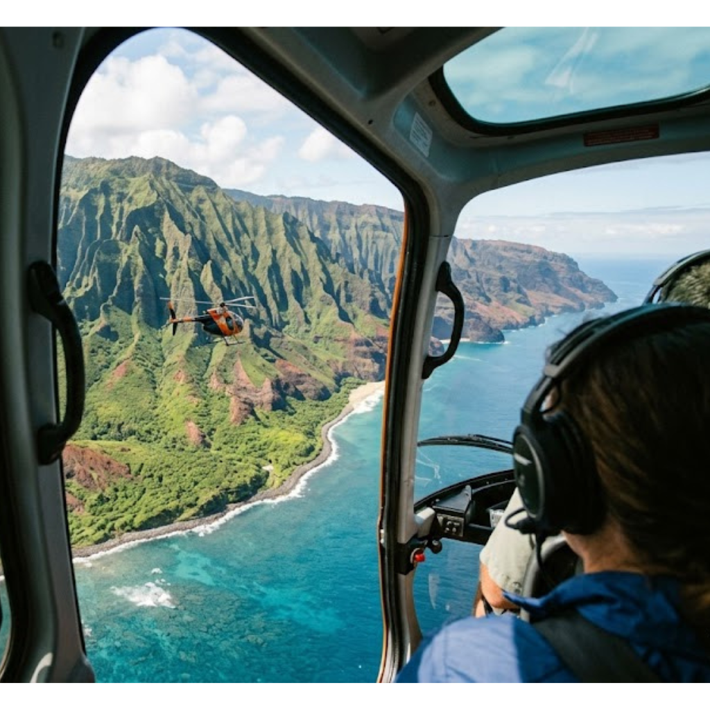 The question of doors-off helicopter tours in Kauai private charter vs scheduled tour
