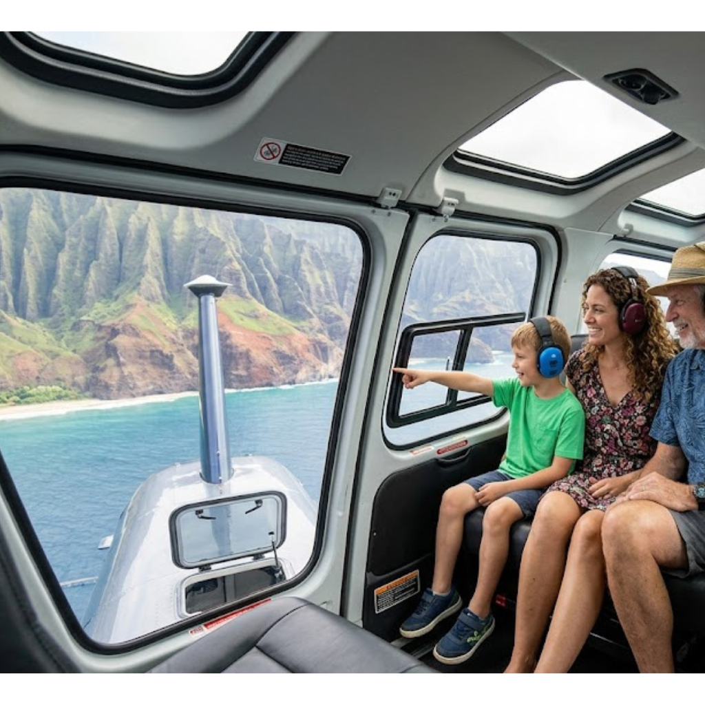 Kauai helicopter tours are good for kids under 10